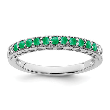 White Gold Gemstone and Diamond Bands