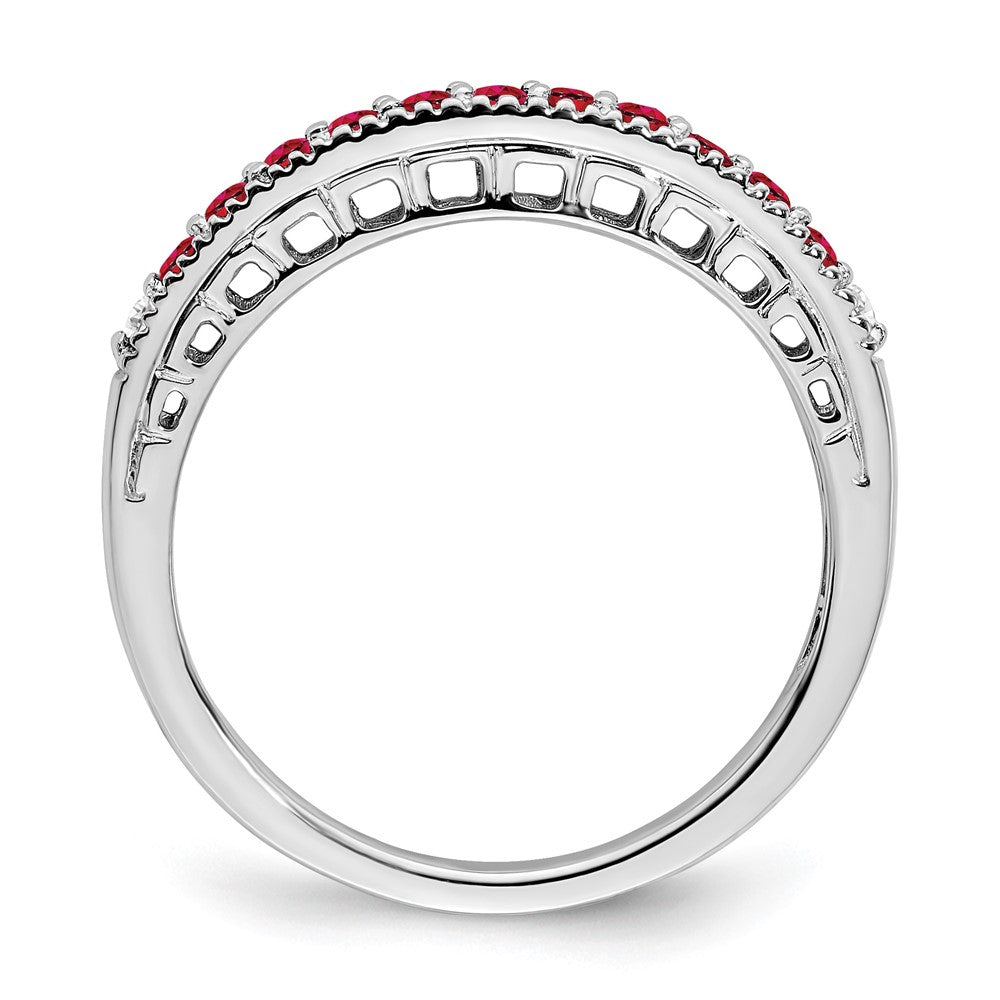 White Gold Gemstone and Diamond Bands