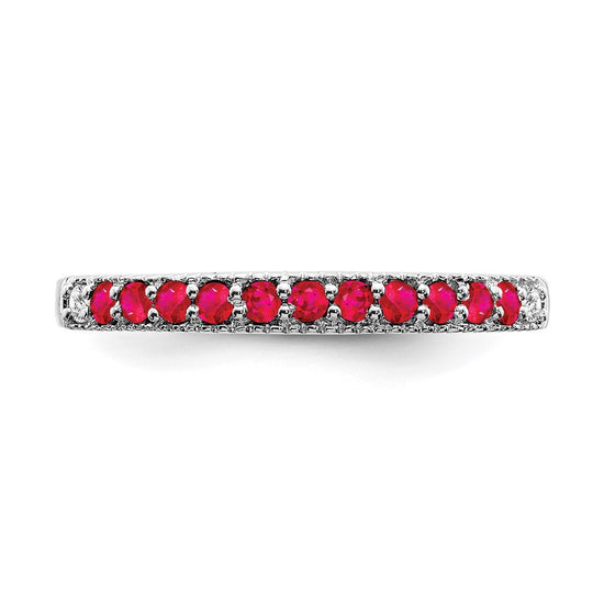 White Gold Gemstone and Diamond Bands