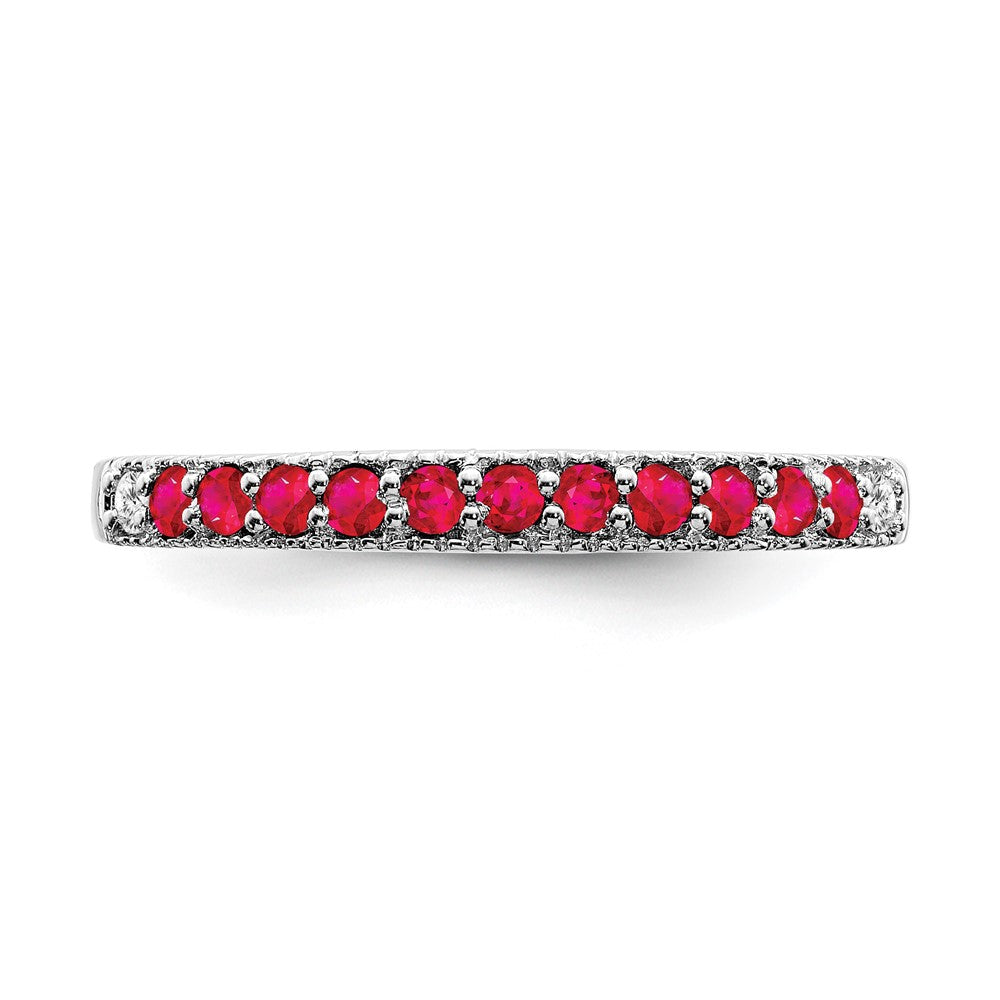 White Gold Gemstone and Diamond Bands