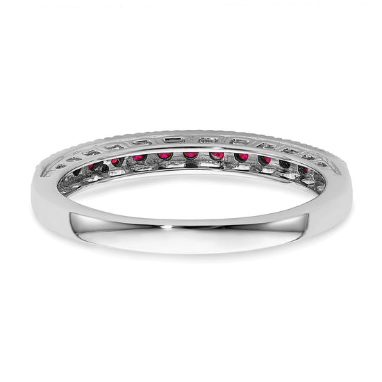 White Gold Gemstone and Diamond Bands
