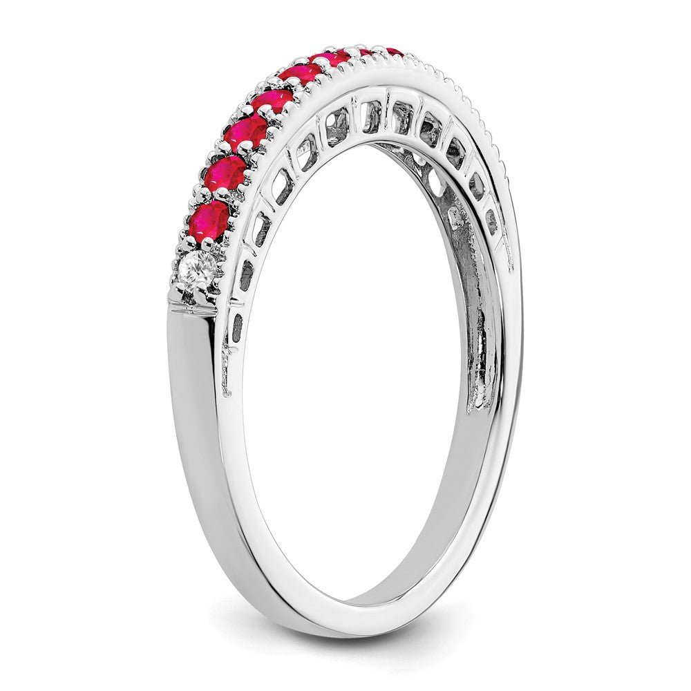 White Gold Gemstone and Diamond Bands