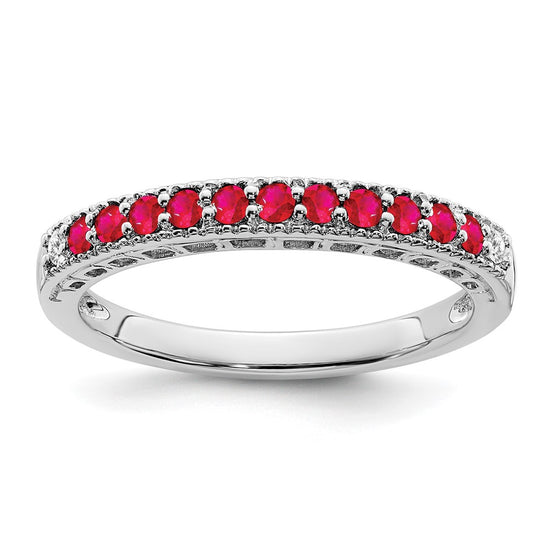 White Gold Gemstone and Diamond Bands