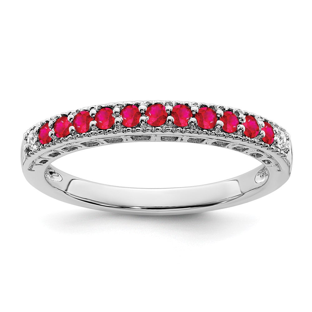 White Gold Gemstone and Diamond Bands