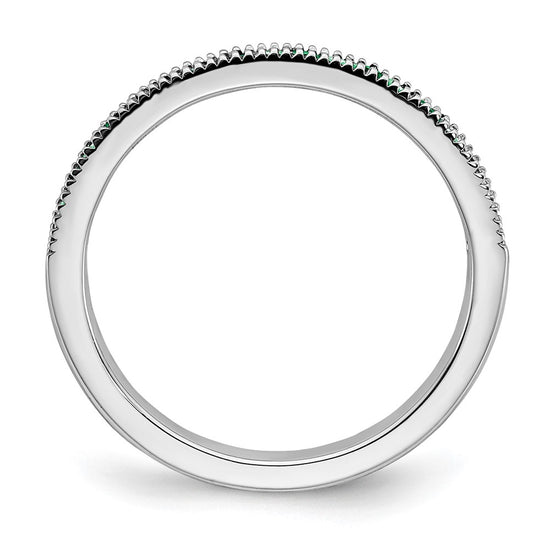 14k White Gold Gemstone & Diamond Bands