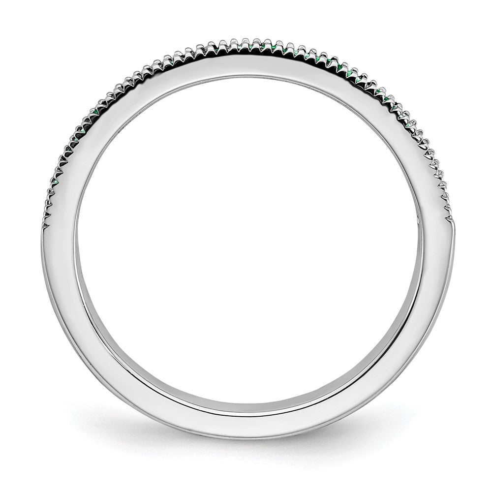 14k White Gold Gemstone & Diamond Bands