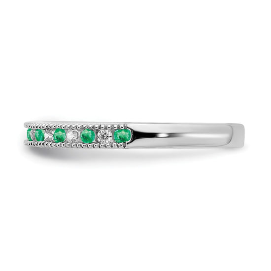 14k White Gold Gemstone & Diamond Bands