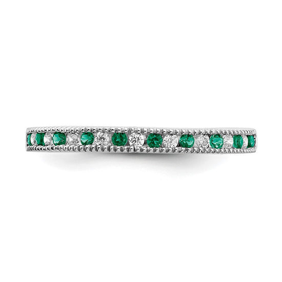 14k White Gold Gemstone & Diamond Bands