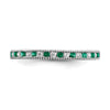 14k White Gold Gemstone & Diamond Bands