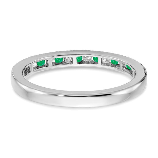 14k White Gold Gemstone & Diamond Bands