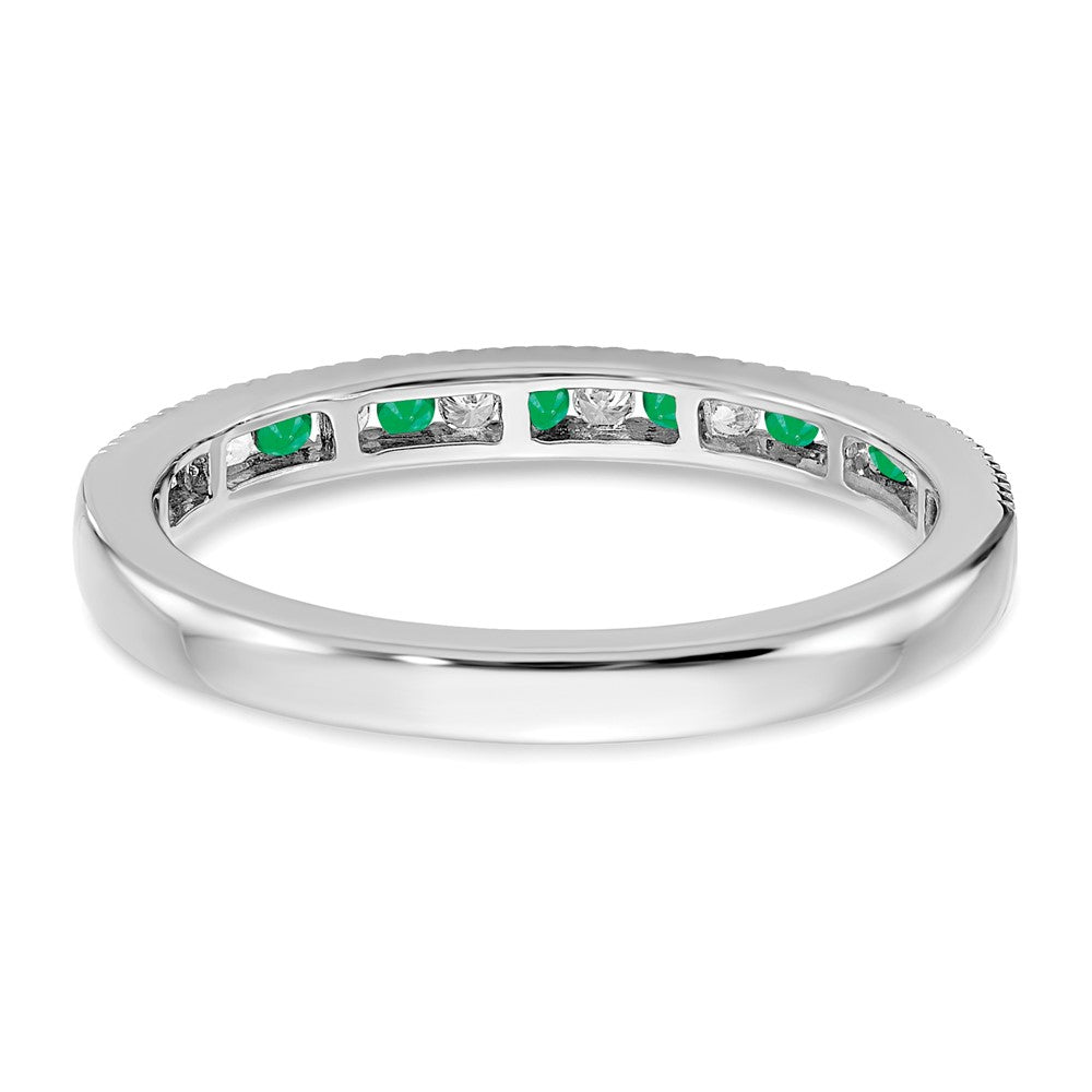14k White Gold Gemstone & Diamond Bands