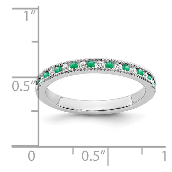 14k White Gold Gemstone & Diamond Bands