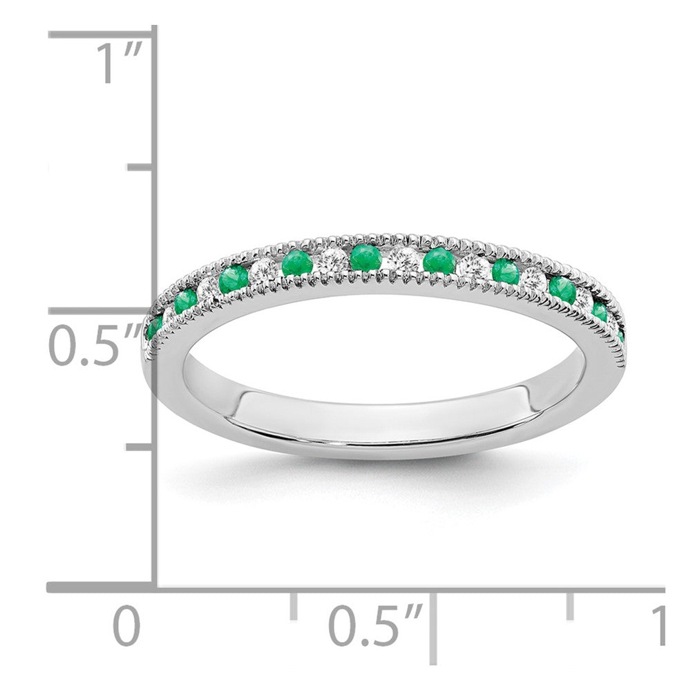 14k White Gold Gemstone & Diamond Bands