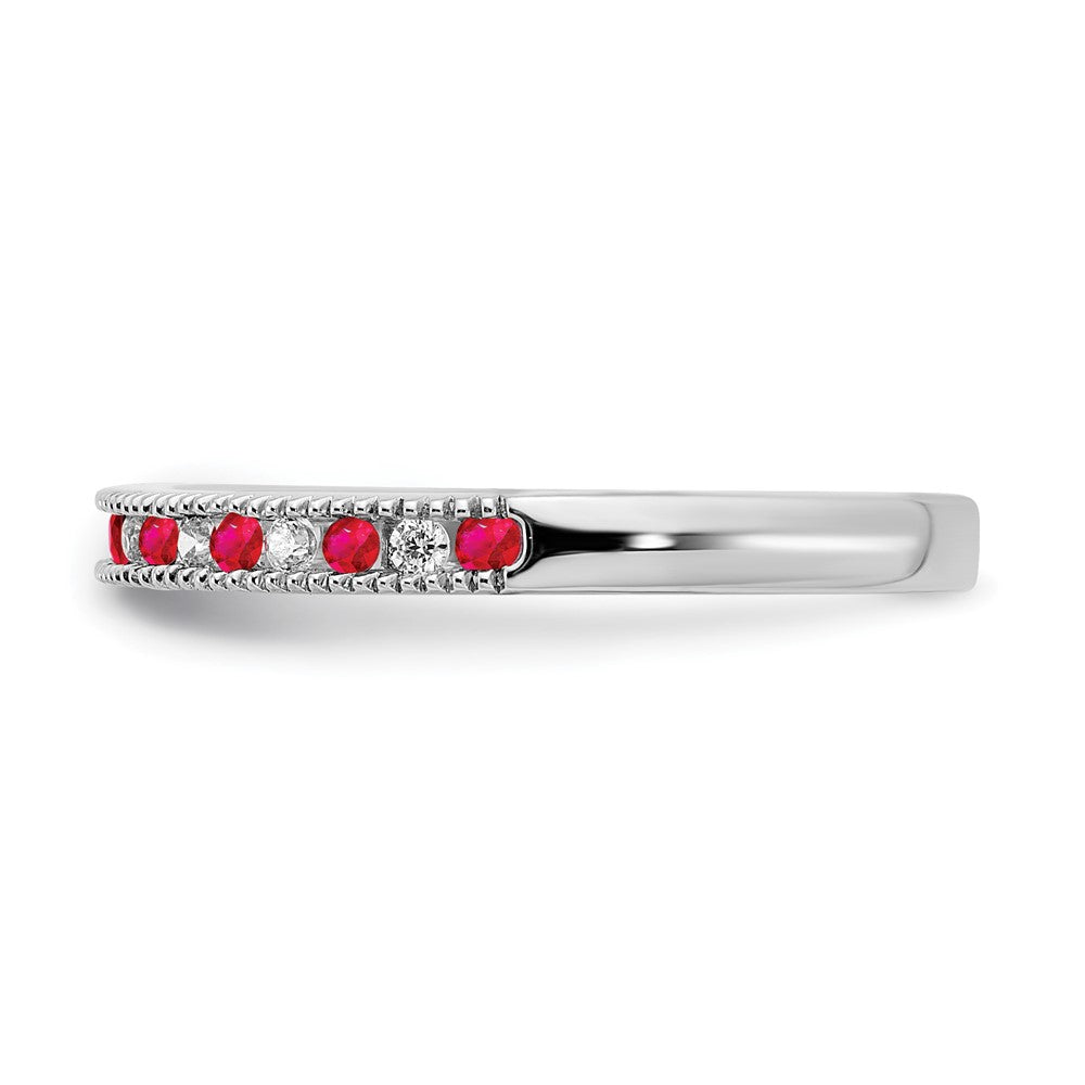 14k White Gold Gemstone & Diamond Bands