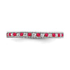14k White Gold Gemstone & Diamond Bands