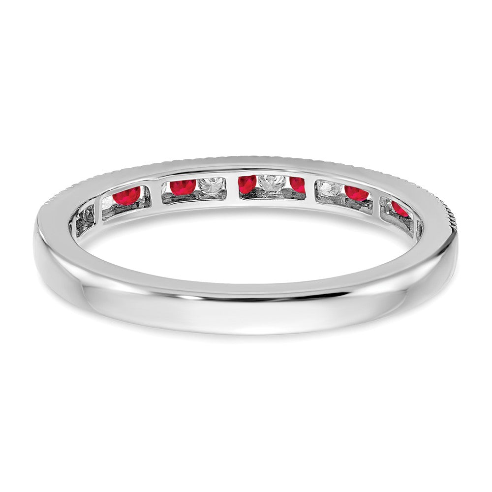 14k White Gold Gemstone & Diamond Bands