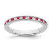 14k White Gold Gemstone & Diamond Bands