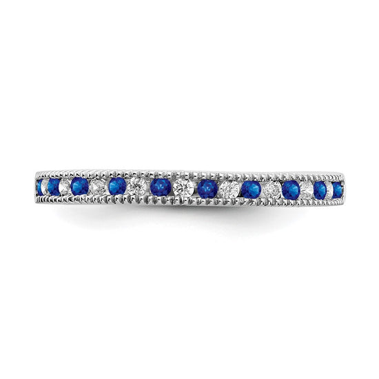 10K White Gold Sapphire and Diamond Band