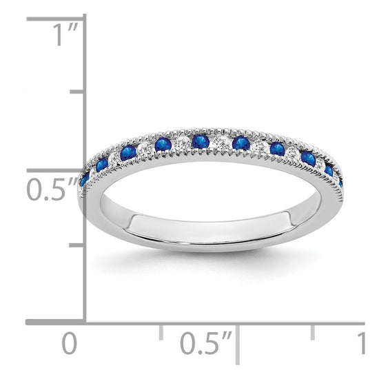 14k White Gold Gemstone & Diamond Bands