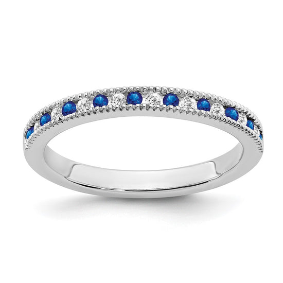 14k White Gold Gemstone & Diamond Bands