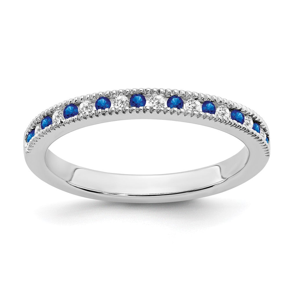 14k White Gold Gemstone & Diamond Bands