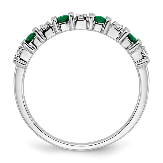 14k White Gold Gemstone and Diamond Band
