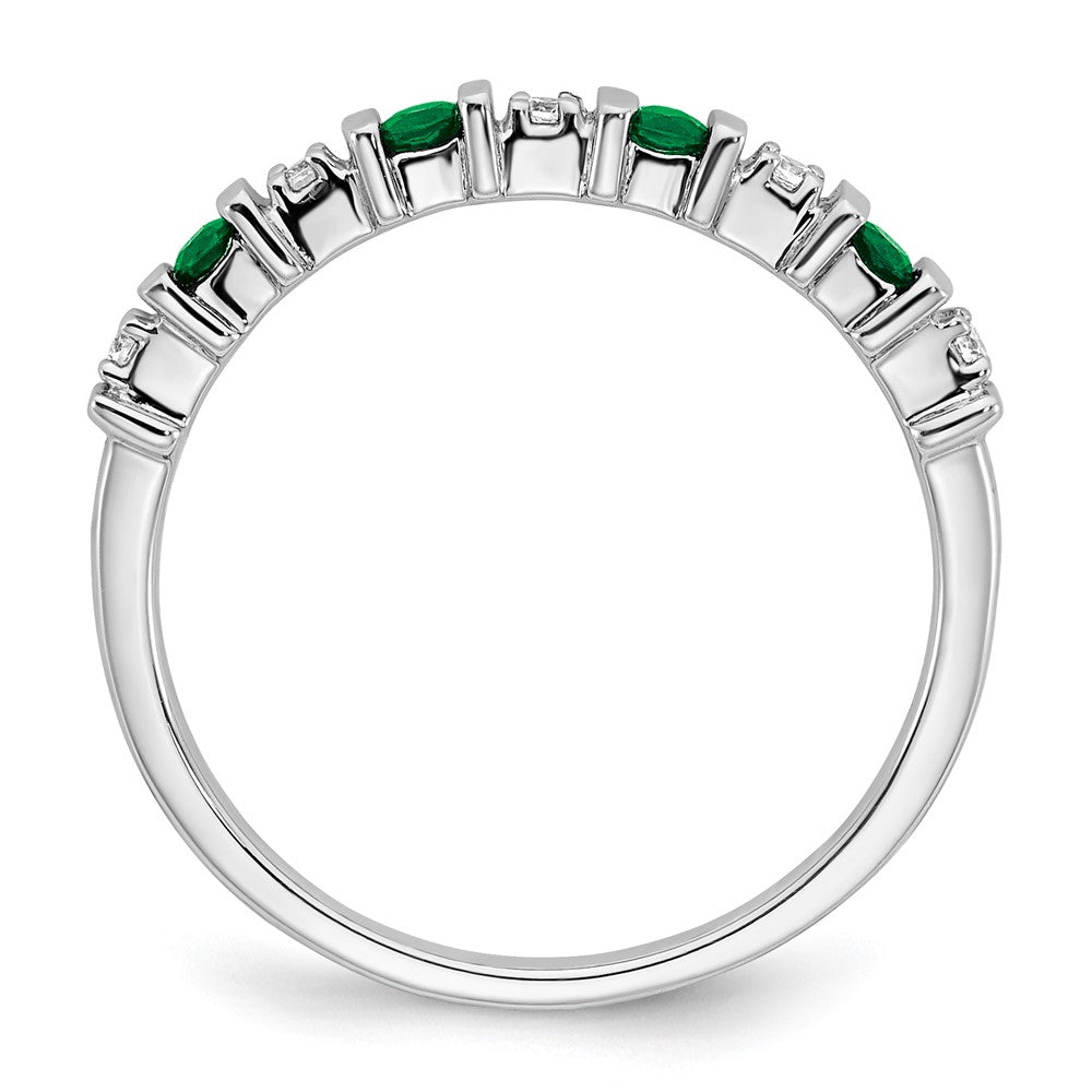 14k White Gold Gemstone and Diamond Band
