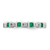 14k White Gold Gemstone and Diamond Band