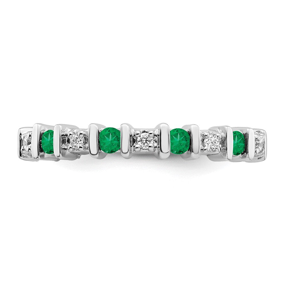 14k White Gold Gemstone and Diamond Band