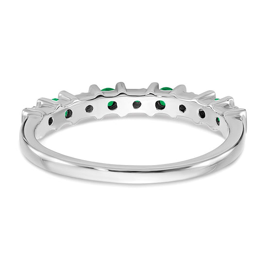 14k White Gold Gemstone and Diamond Band