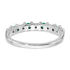 14k White Gold Gemstone and Diamond Band