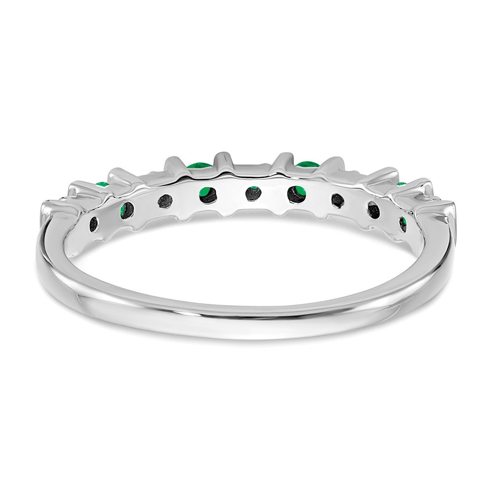 14k White Gold Gemstone and Diamond Band