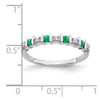 14k White Gold Gemstone and Diamond Band