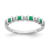 14k White Gold Gemstone and Diamond Band