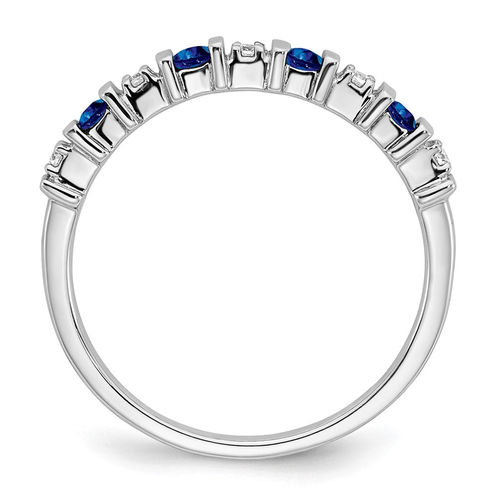 14k White Gold Gemstone and Diamond Band