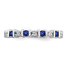 14k White Gold Gemstone and Diamond Band
