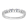 14k White Gold Gemstone and Diamond Band