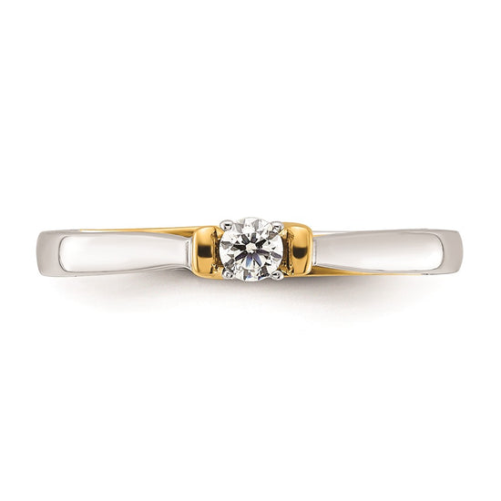 First Promise 14k Two-tone 1/10 carat Round Diamond Complete Promise/Engagement Ring