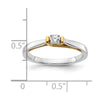 First Promise 14k Two-tone 1/10 carat Round Diamond Complete Promise/Engagement Ring