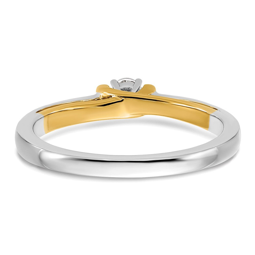 14k Two-tone 1/8 carat Lab Grown Diamond VS/SI+ G+ Complete Petite Engagement Ring