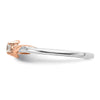 First Promise 14k White and Rose Gold 1/10 carat Round Diamond Complete Promise/Engagement Ring