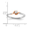 First Promise 14k White and Rose Gold 1/10 carat Round Diamond Complete Promise/Engagement Ring