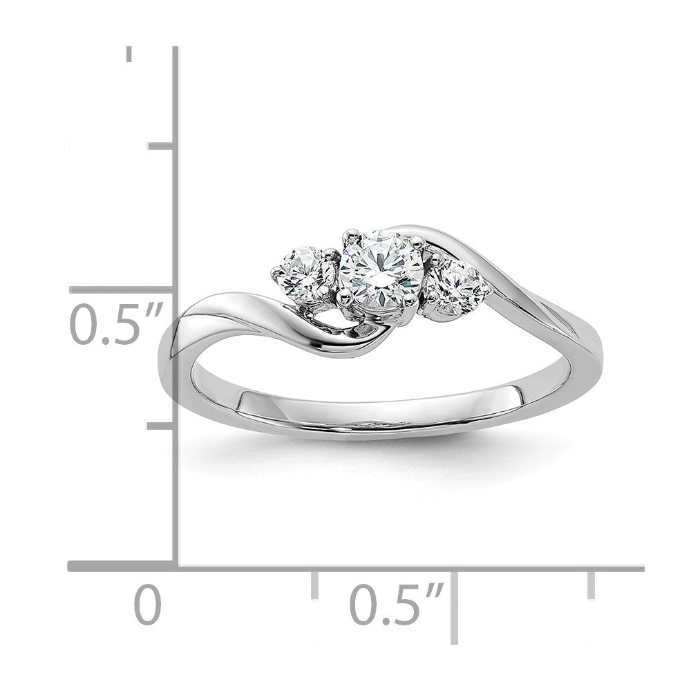 14k White Gold 1/3 carat Lab Grown Diamond VS/SI+ G+ Complete Petite Engagement Ring