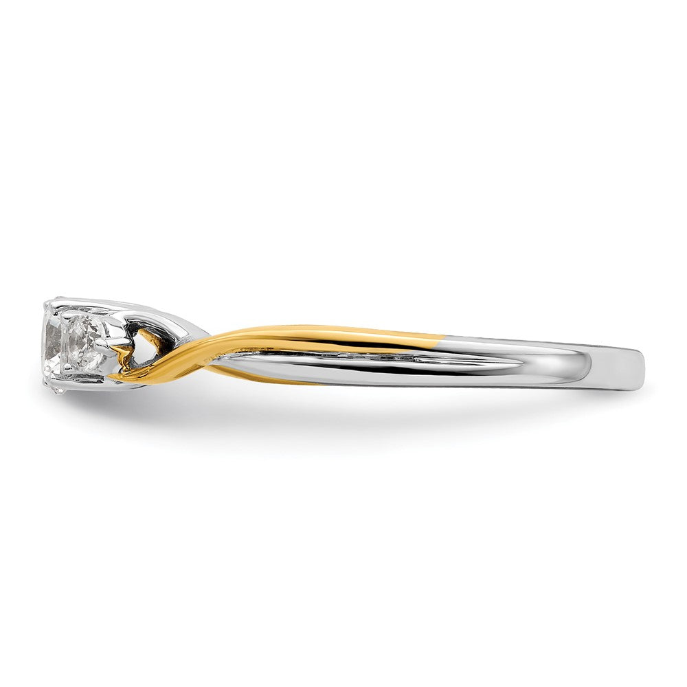 14k Two-tone 1/3 carat Lab Grown Diamond VS/SI+ G+ Complete Petite Engagement Ring