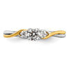 14k Two-tone 1/3 carat Lab Grown Diamond VS/SI+ G+ Complete Petite Engagement Ring