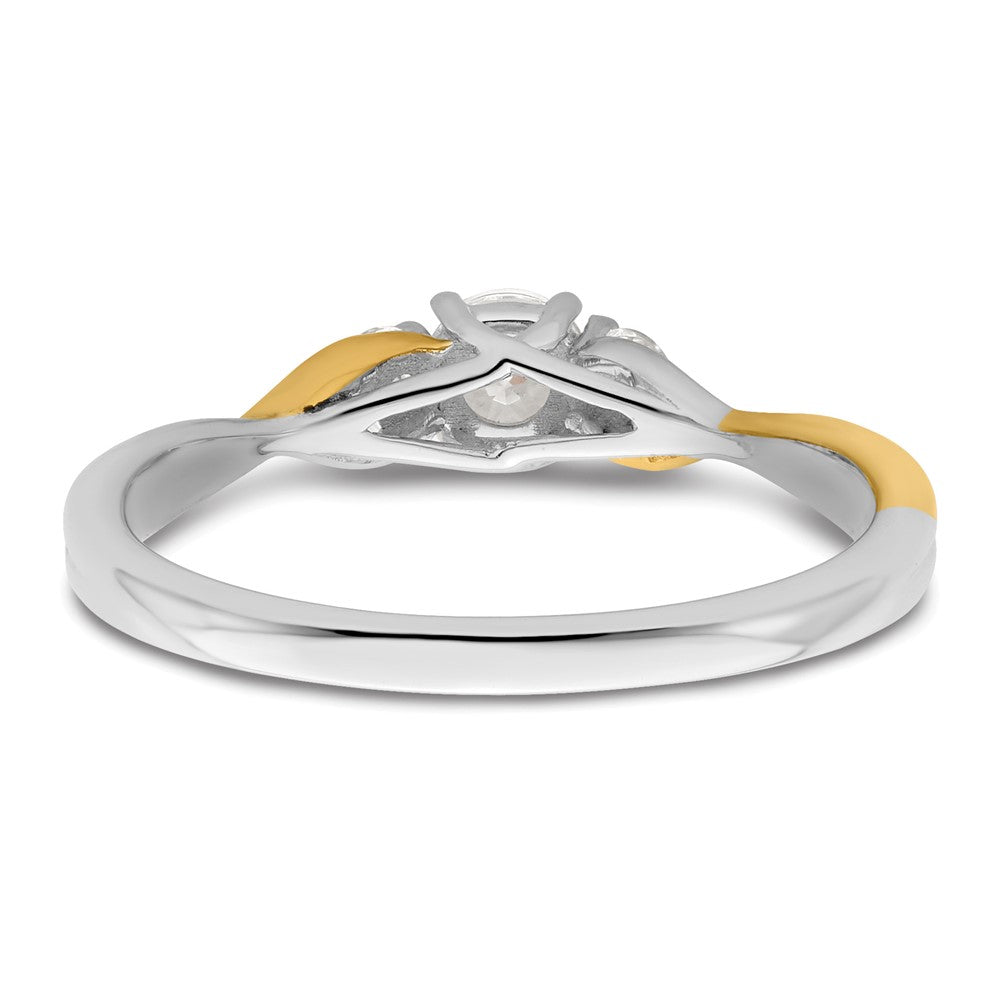 14k Two-tone 1/3 carat Lab Grown Diamond VS/SI+ G+ Complete Petite Engagement Ring