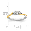 14k Two-tone 1/3 carat Lab Grown Diamond VS/SI+ G+ Complete Petite Engagement Ring