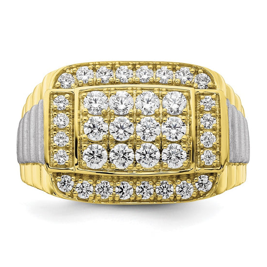 10k Two-Tone 1 3/8 carat Lab Grown Diamond VS/SI+ G+ Men's Ring