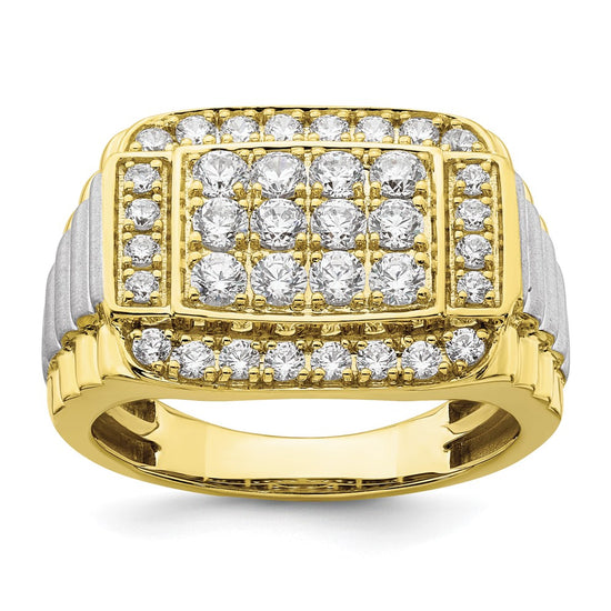 10k Two-Tone 1 3/8 carat Lab Grown Diamond VS/SI+ G+ Men's Ring