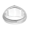 14k White Gold Onyx and Diamond Mens Ring
